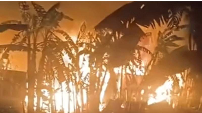 বজ্রপাতে পুড়ে গেল তুলার গোডাউন